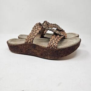 Earth Couture Womens Shoes 8.5 B Tangy Cork Platform Sandals Honey Brown